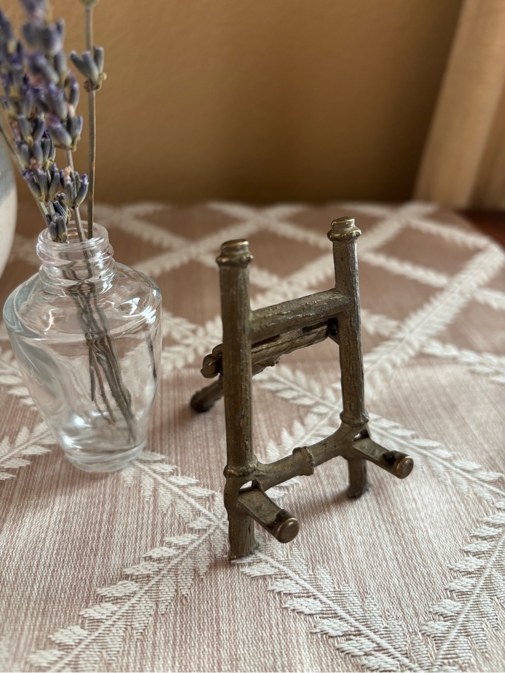 Vintage Brass Mini Easel Display Stand - Brass Finish Signed Made in Italy - Picture 3 of 9